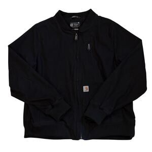 Carhartt Bomber Jacket Womens XL Black Crawford Relaxed Fit Rugged Chore Coat